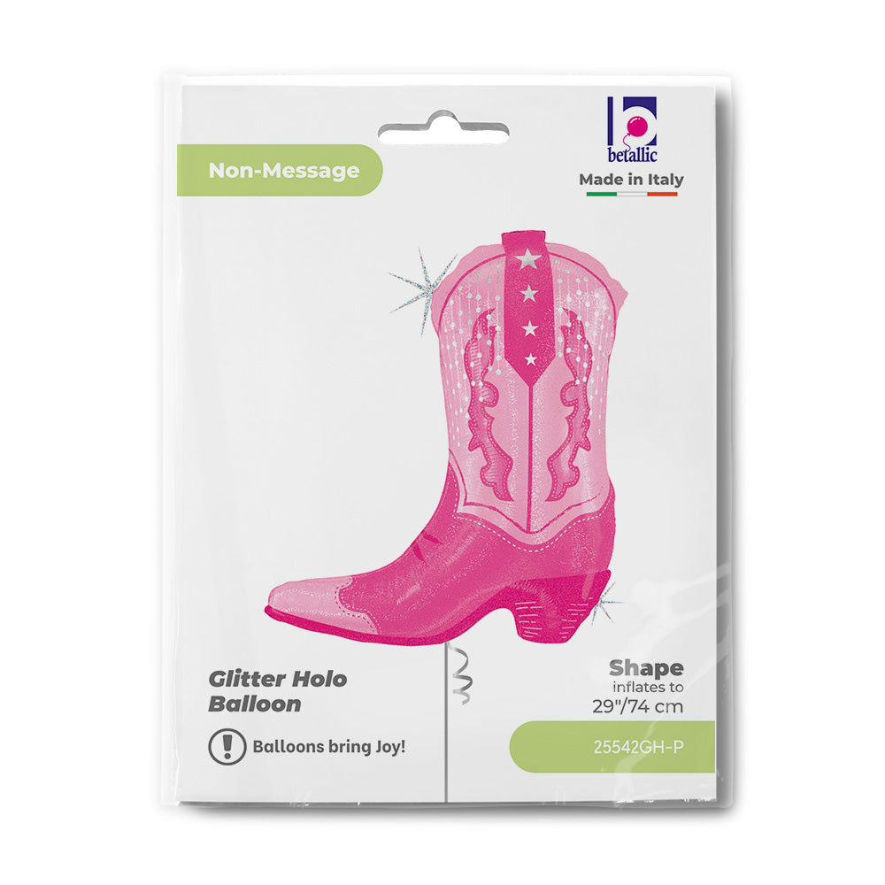 29" Pink Cowgirl Boot SuperShape Balloon