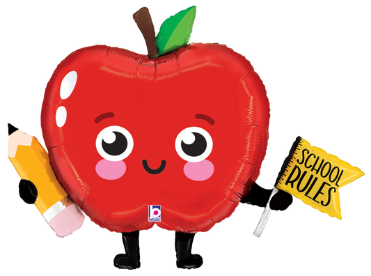 31" School Rules Apple & Pencil