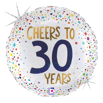 18" Cheers to 30 Years Foil Balloon