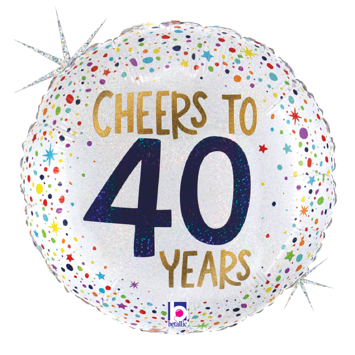 18" Cheers to 40 Years Foil Balloon