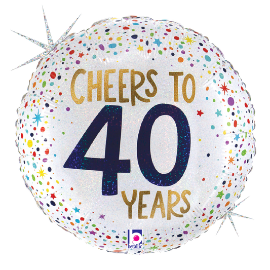 18" Cheers to 40 Years Foil Balloon