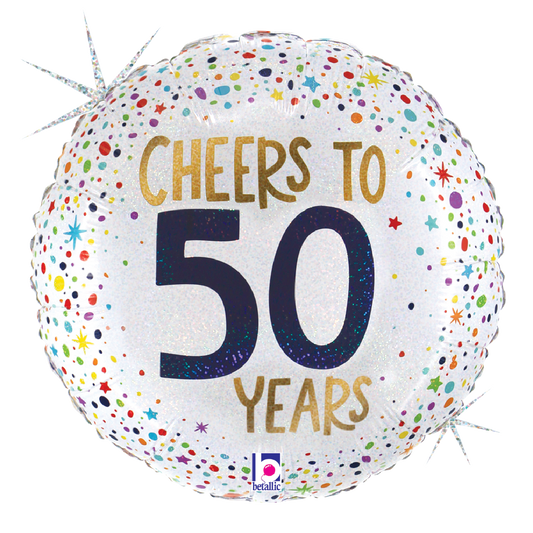 18" Cheers to 50 Years Foil Balloon