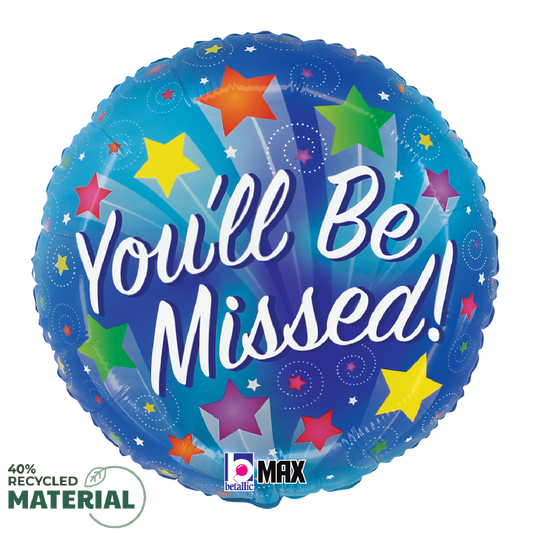 18" You'll Be Missed Stars Foil Balloon