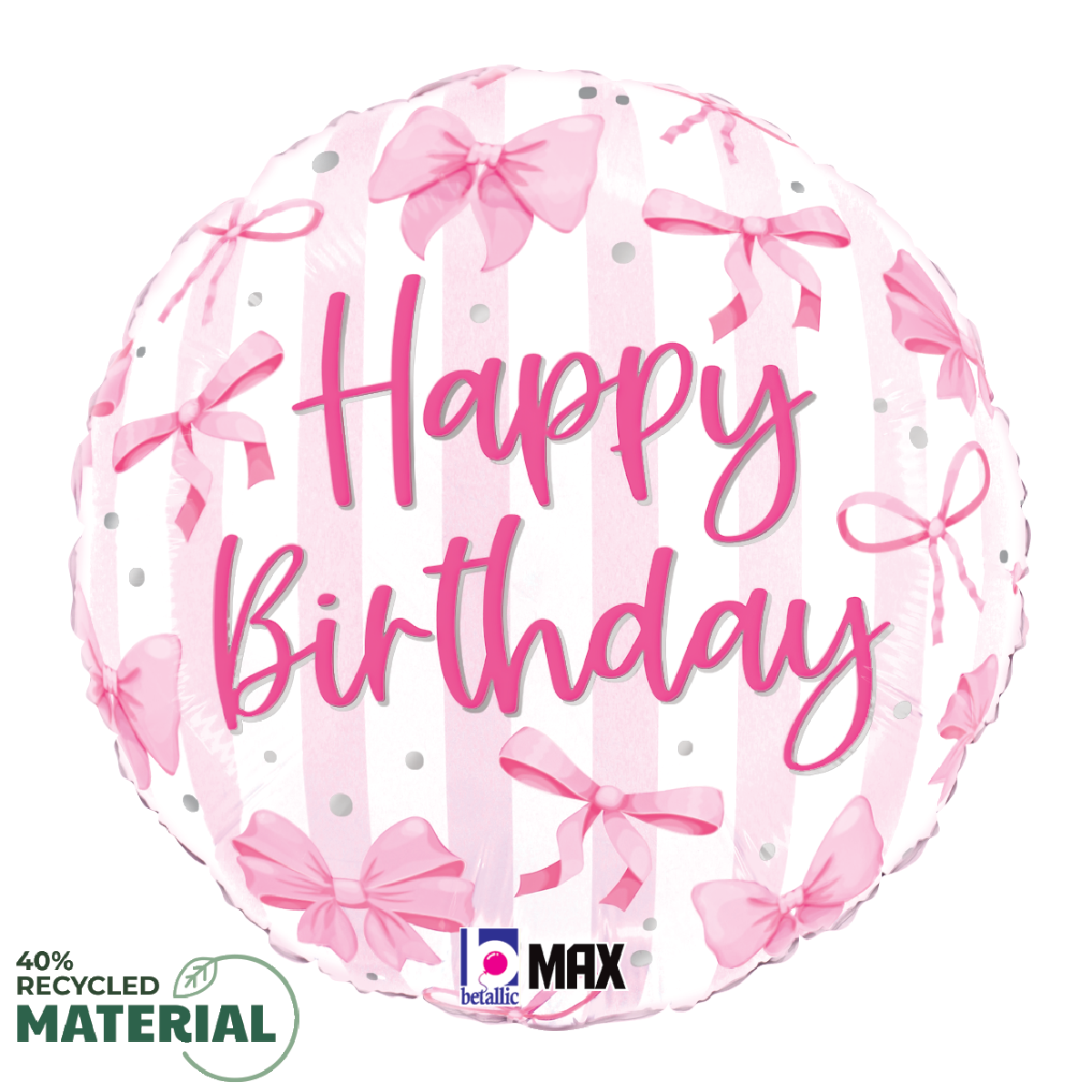 18" Happy Birthday Pretty Pink Bows