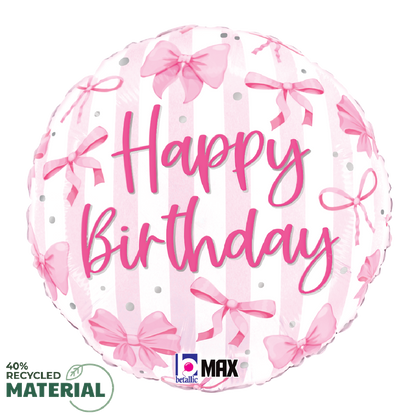 18" Happy Birthday Pretty Pink Bows