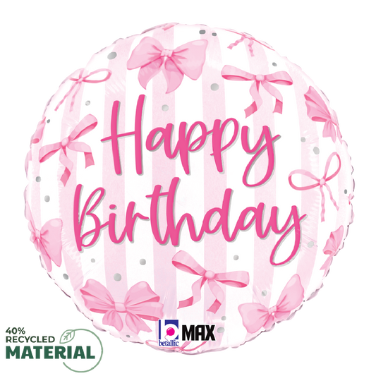18" Happy Birthday Pretty Pink Bows