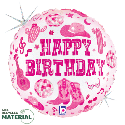 18" Happy Birthday Disco Cowgirl Party