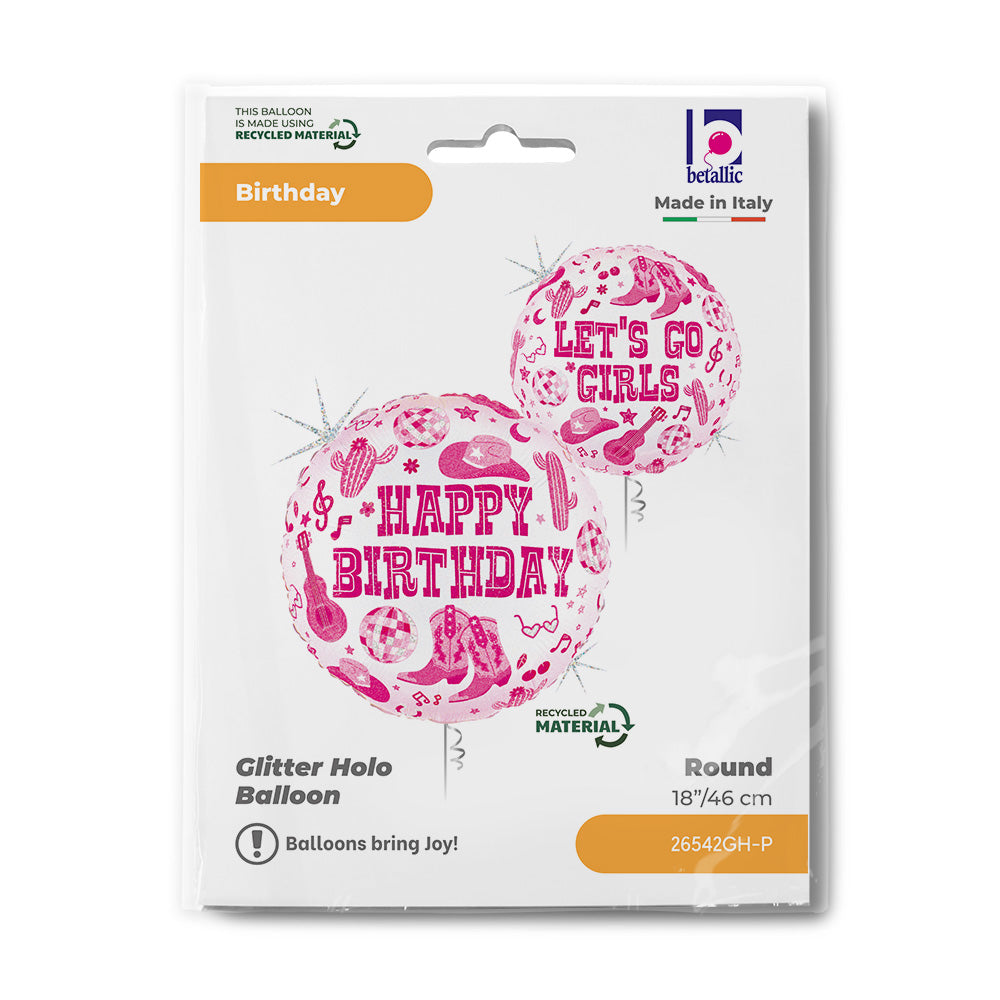 18" Happy Birthday Disco Cowgirl Party