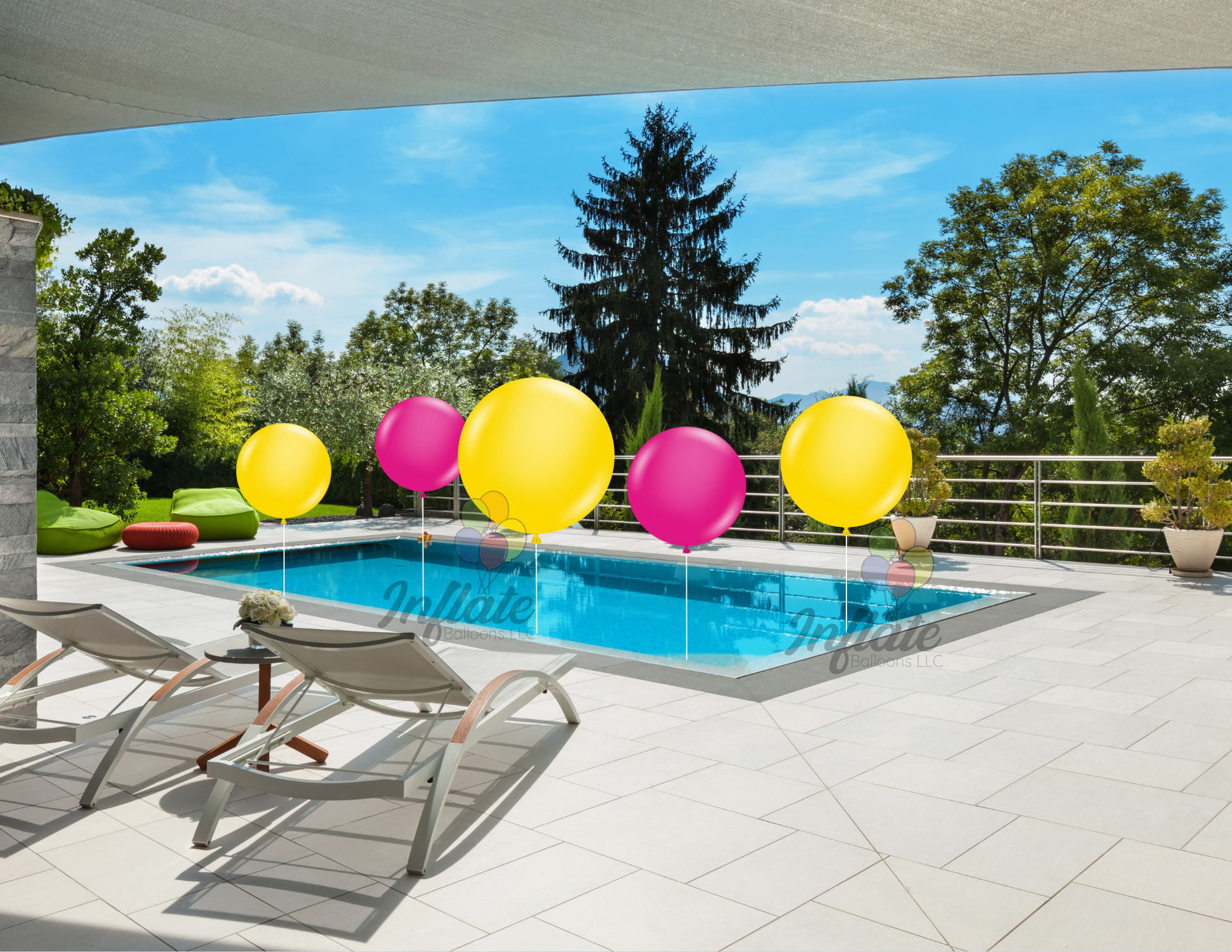 Balloons in swimming pool deals