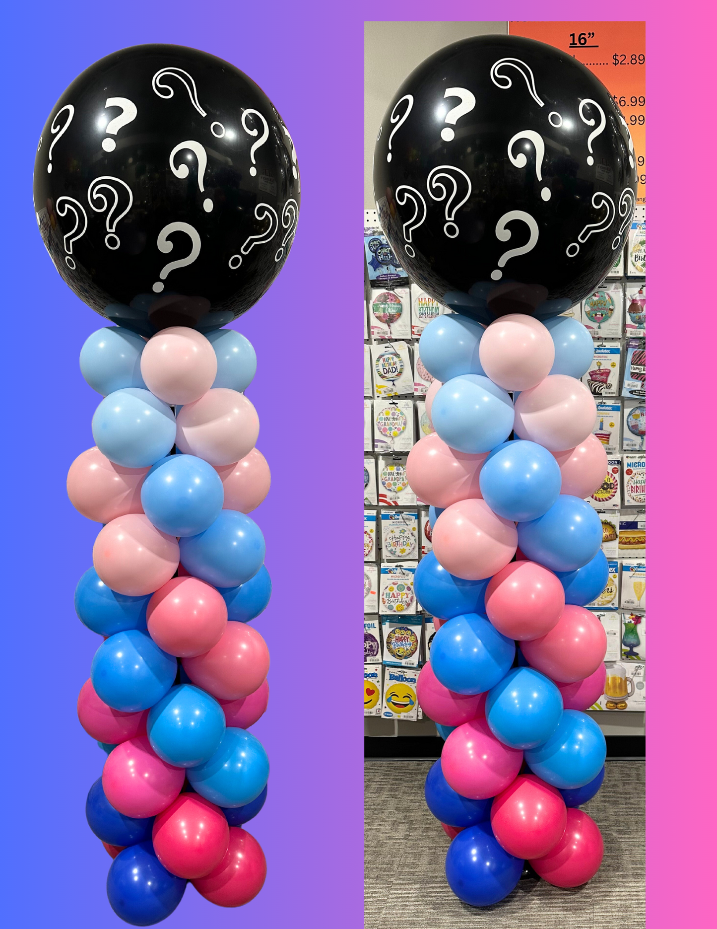 Ombre Gender Reveal Column Pop-able