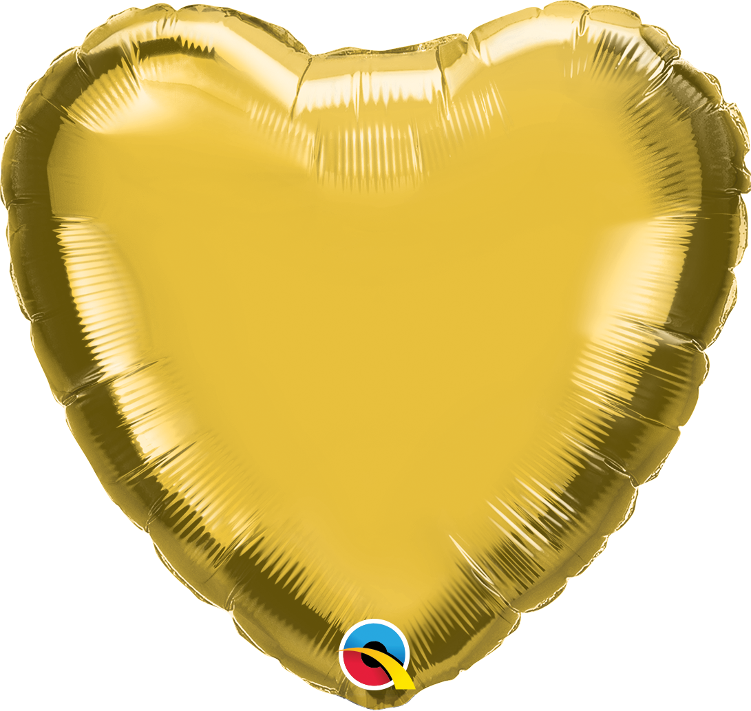 18" Metallic Gold Heart Foil