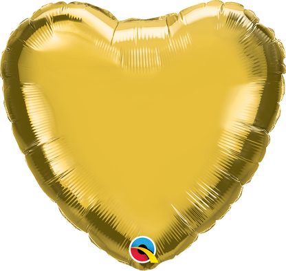 18" Metallic Gold Heart Foil