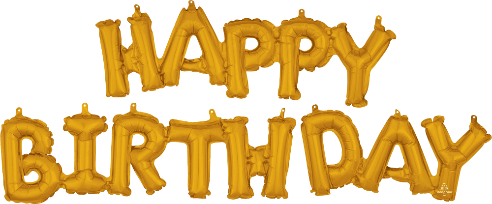 Happy Birthday - Air-Filled Balloon Banner Phrase