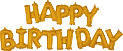 Happy Birthday - Air-Filled Balloon Banner Phrase