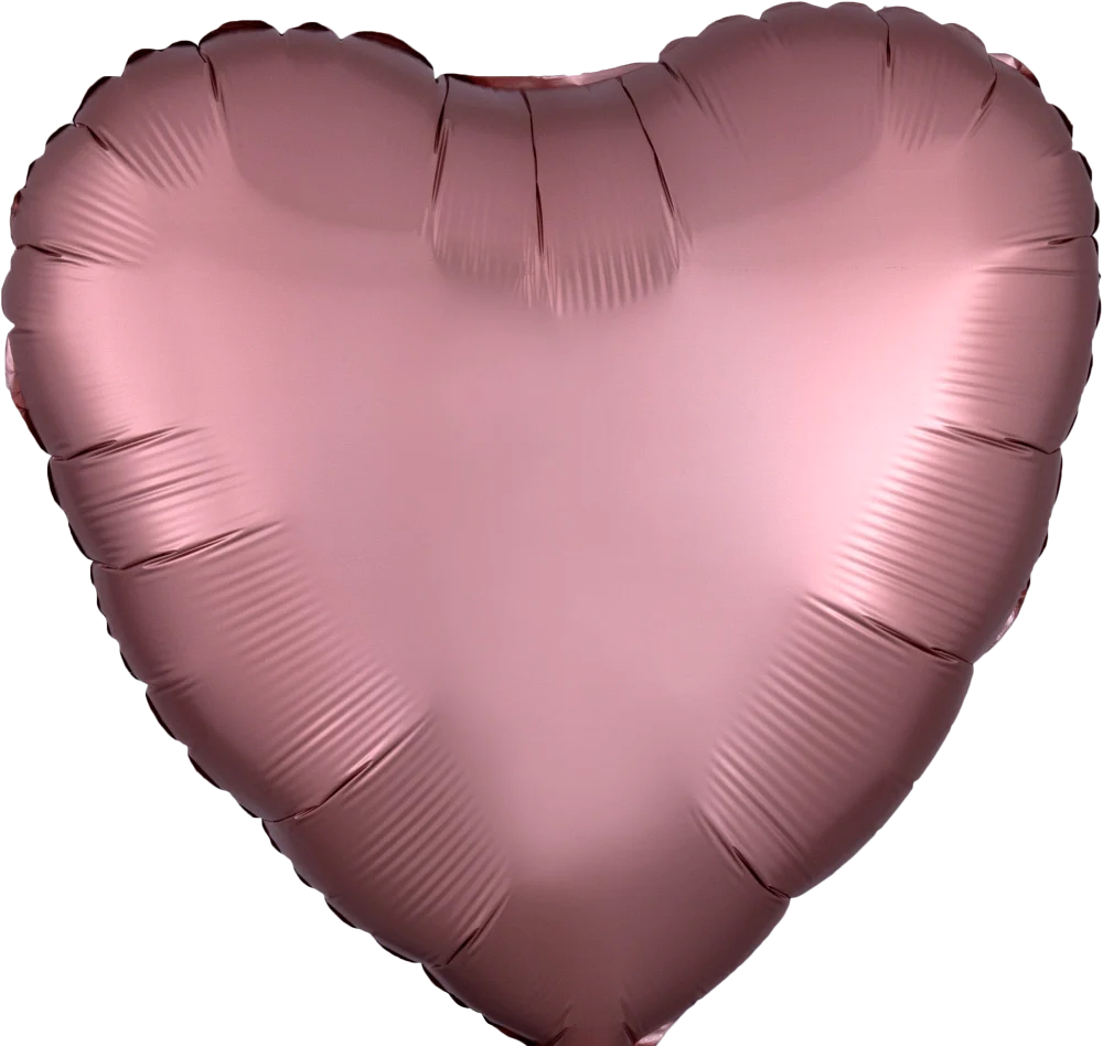 17" Rose Copper Satin Luxe Heart Foil