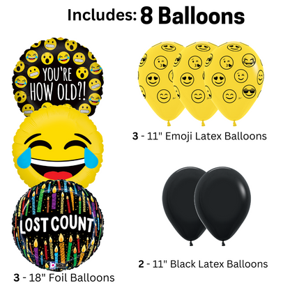 How Old Emoji - Mixed Balloon Bouquet