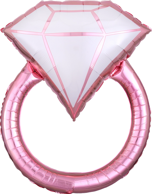 30" Blush Diamond Wedding Ring SuperShape Foil Balloon