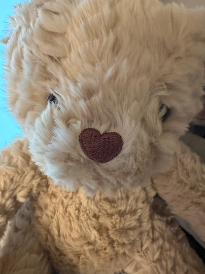 Heart Nose Light Tan Bear - Valentine’s Plush