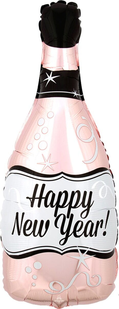 26" Happy New Year Rose Gold Bottle