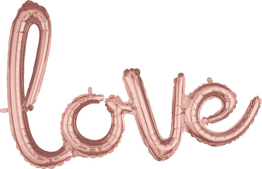 Rose Gold Love - Air-filled Balloon Banner Phrase