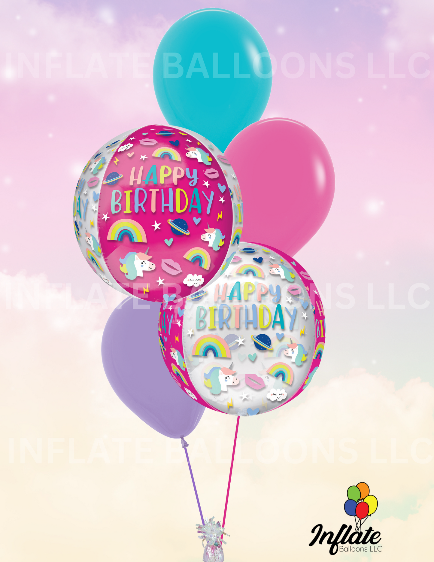 Trendy Icons Birthday Orbz Bouquet Bundle