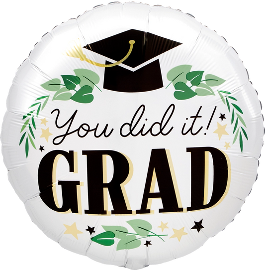 18" Satin You Did It Ivy Grad Foil Balloon