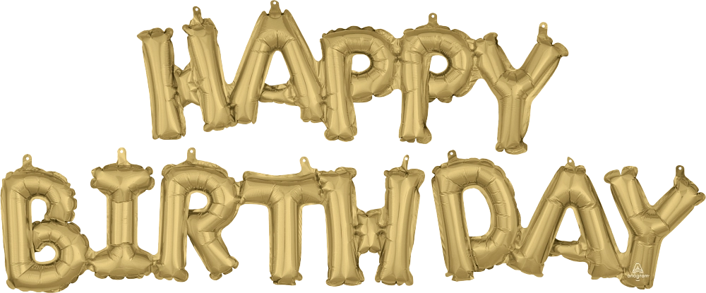 Happy Birthday - Air-Filled Balloon Banner Phrase