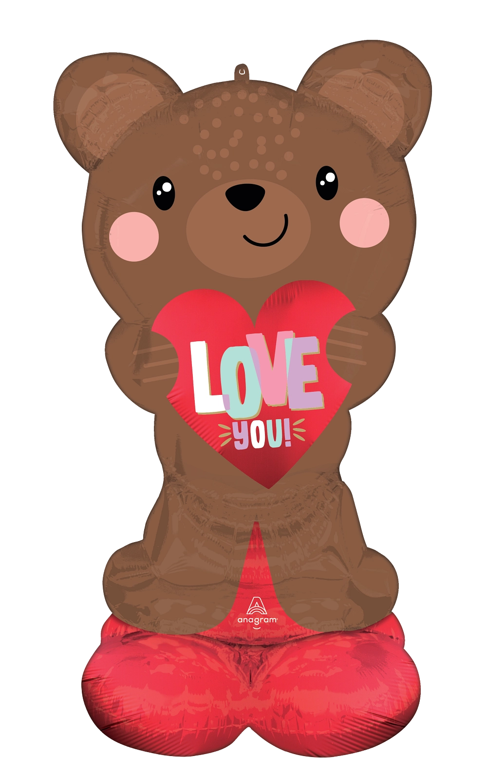 49" Brown Love Bear - Airloonz Foil Balloon