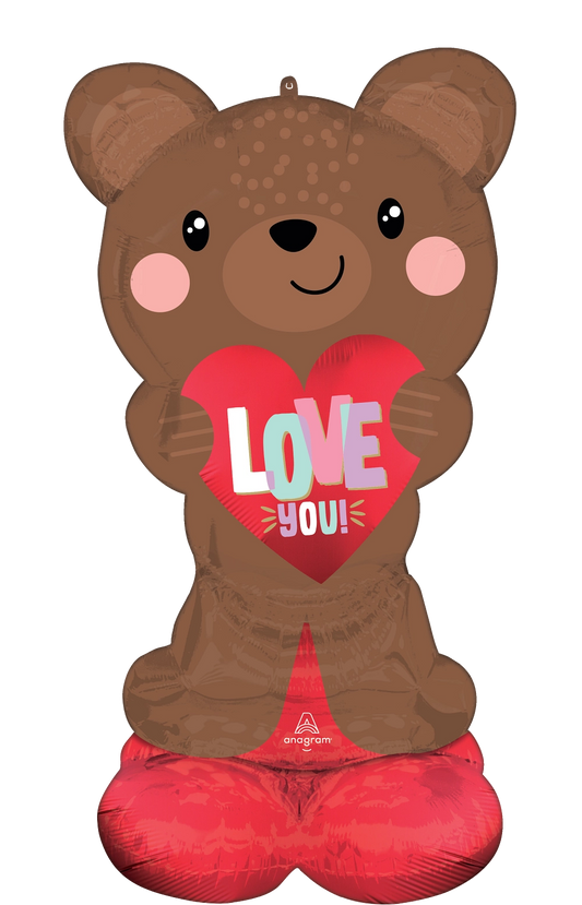 49" Brown Love Bear - Airloonz Foil Balloon