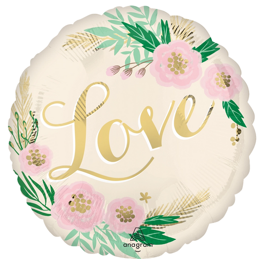 17" Natural Wedding Love Foil Balloon