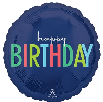 Modern Happy Birthday Navy