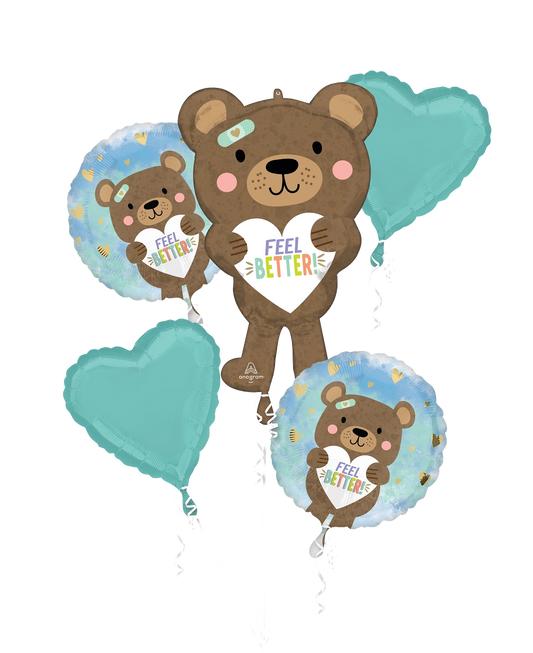 Feel Better Bear Foil Balloon Bouquet