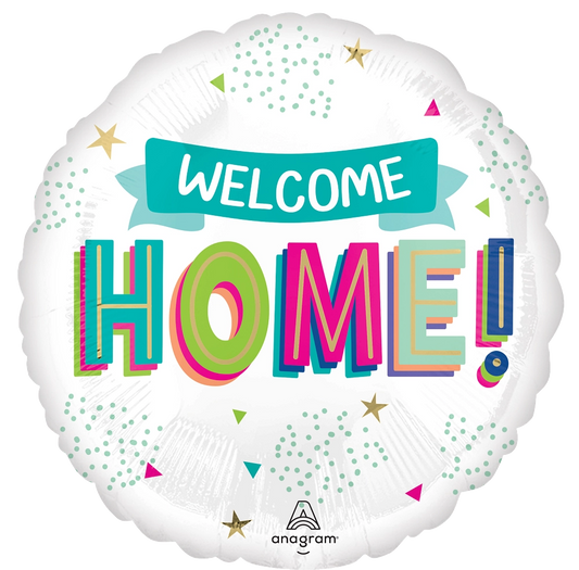 17" Welcome Home Banner & Dots Foil Balloon