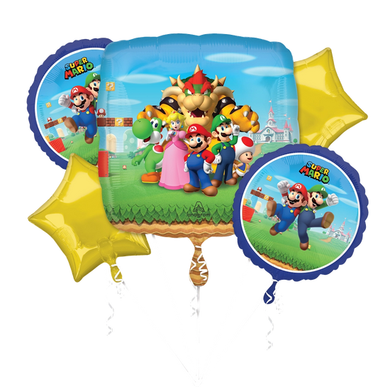 Mario Bros Foil Balloon Bouquet