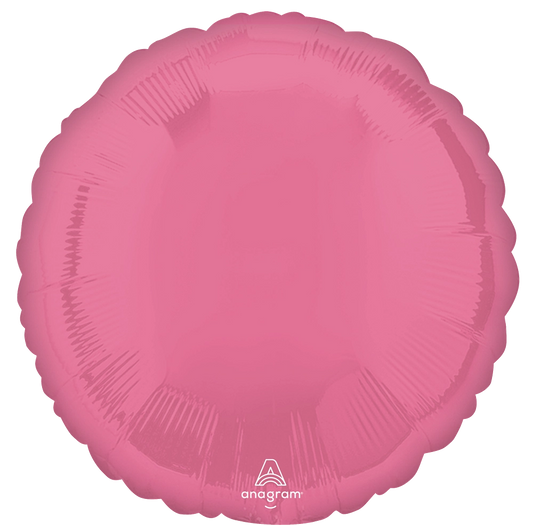 18" Vibrant Circle Round Pink Foil Balloon