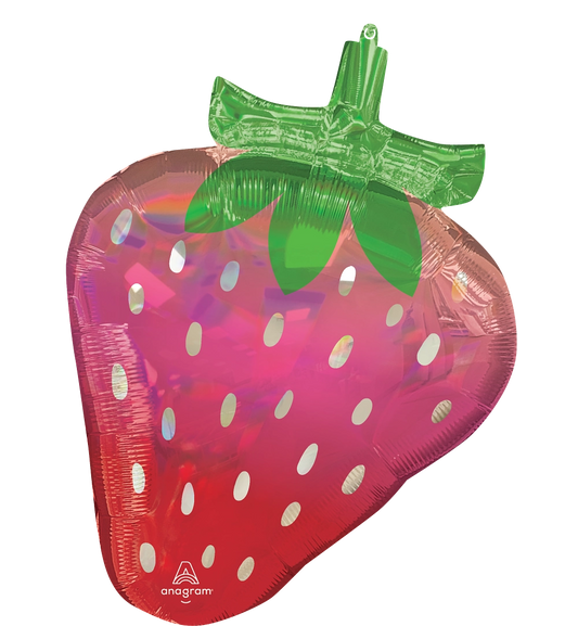 27" Fruity Iridescent Strawberry SuperShape Foil Balloon