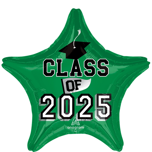 17" Class of 2025 Star - Green