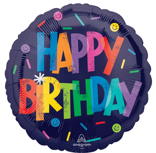 17" Happy Birthday Bold Foil Balloon