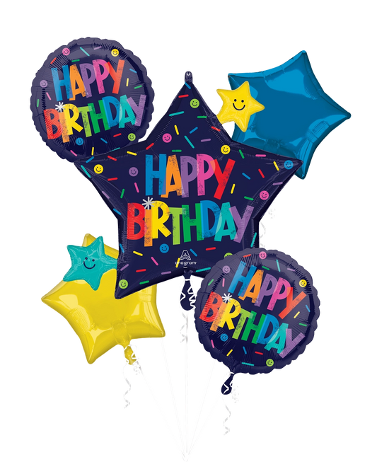 Happy Birthday Bold Foil Balloon Bouquet