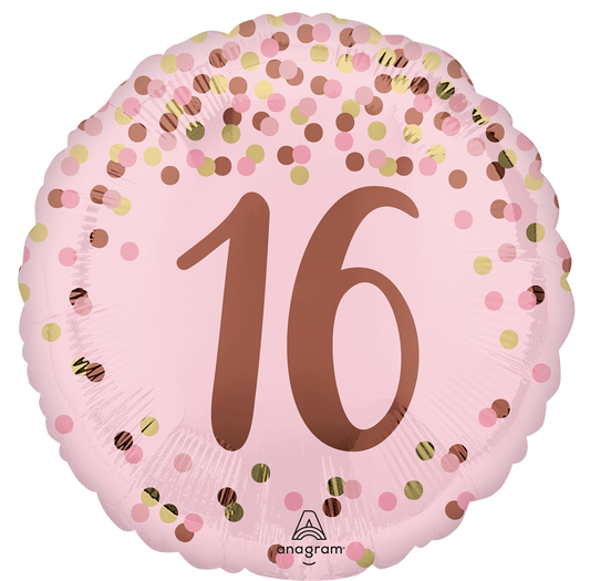 17" Pretty Pink 16th Birthday Foil Balloon