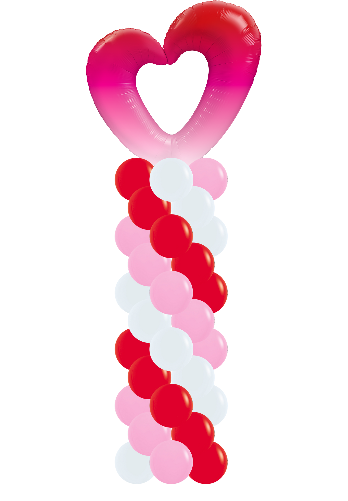 Spiral Red, Pink & White Column