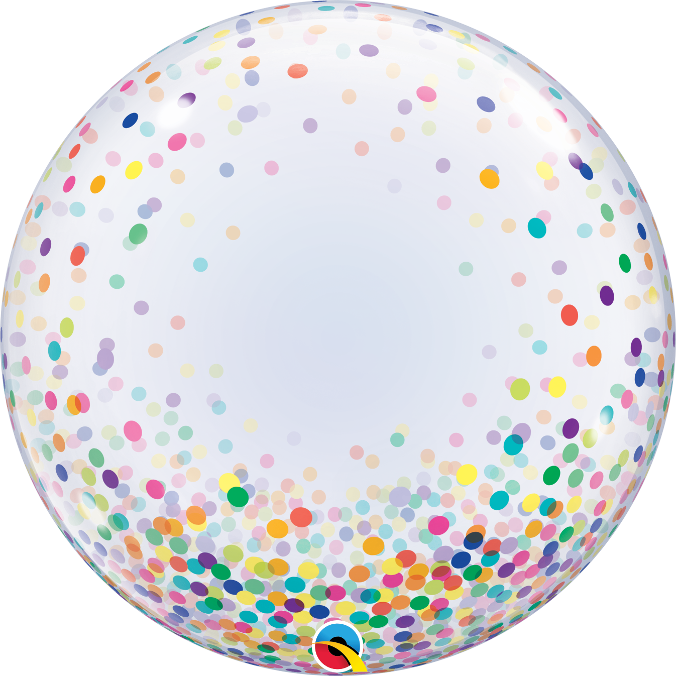 Rainbow Confetti Bubble Milestone Celebration