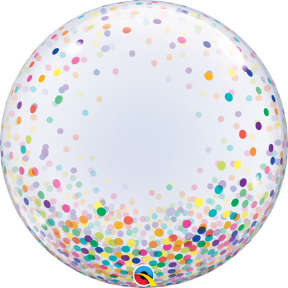 Rainbow Confetti Bubble Milestone Celebration