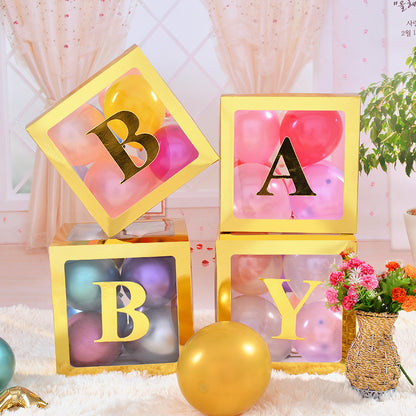 Baby Boxes, Balloons & Lights - Set of 4