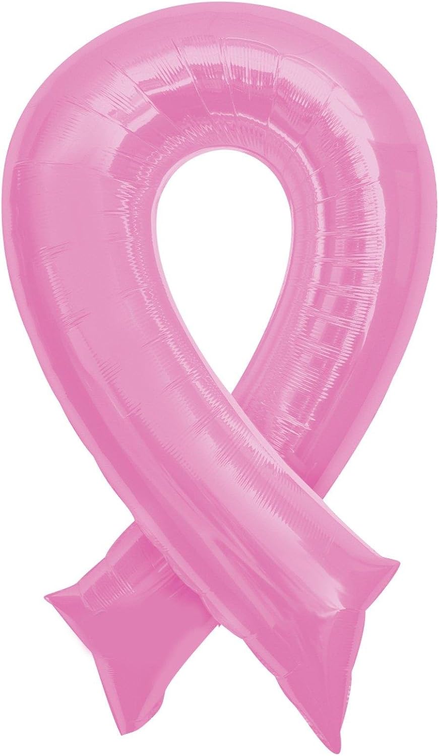 36" Pink Cancer Ribbon Supershape Foil Balloon