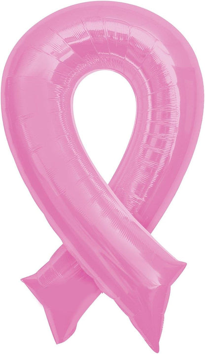 36" Pink Cancer Ribbon Supershape Foil Balloon