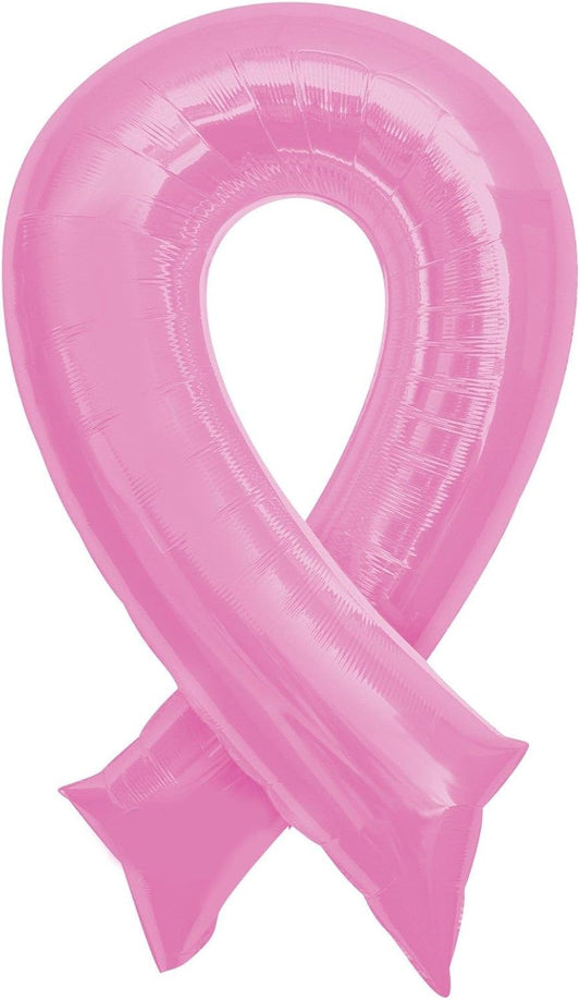 36" Pink Cancer Ribbon Supershape Foil Balloon