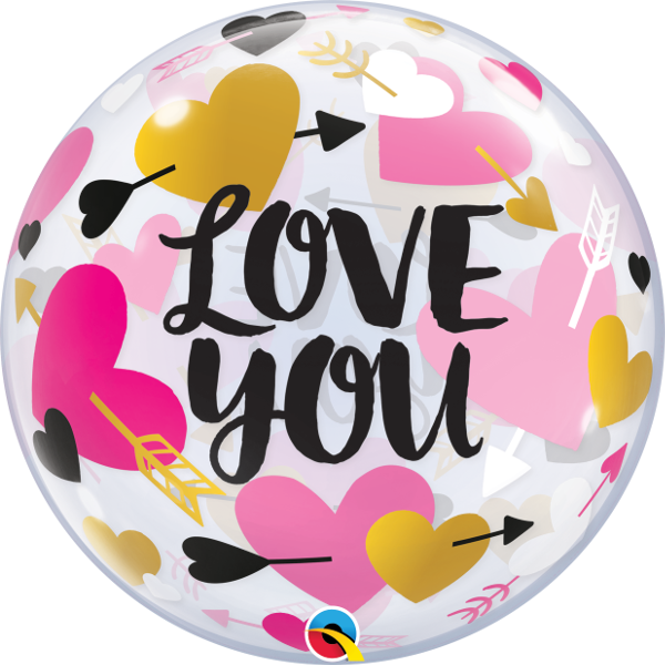 Love You Heart & Arrow - Bubble Bouquet