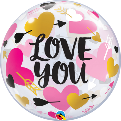 Love You Heart & Arrow - Bubble Bouquet