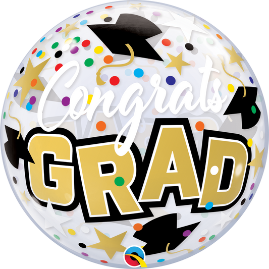 Congrats Grad Stars & Dots - Bubble